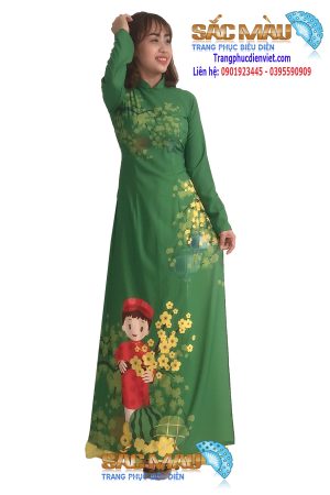 ao-dai-tet-xanh-la
